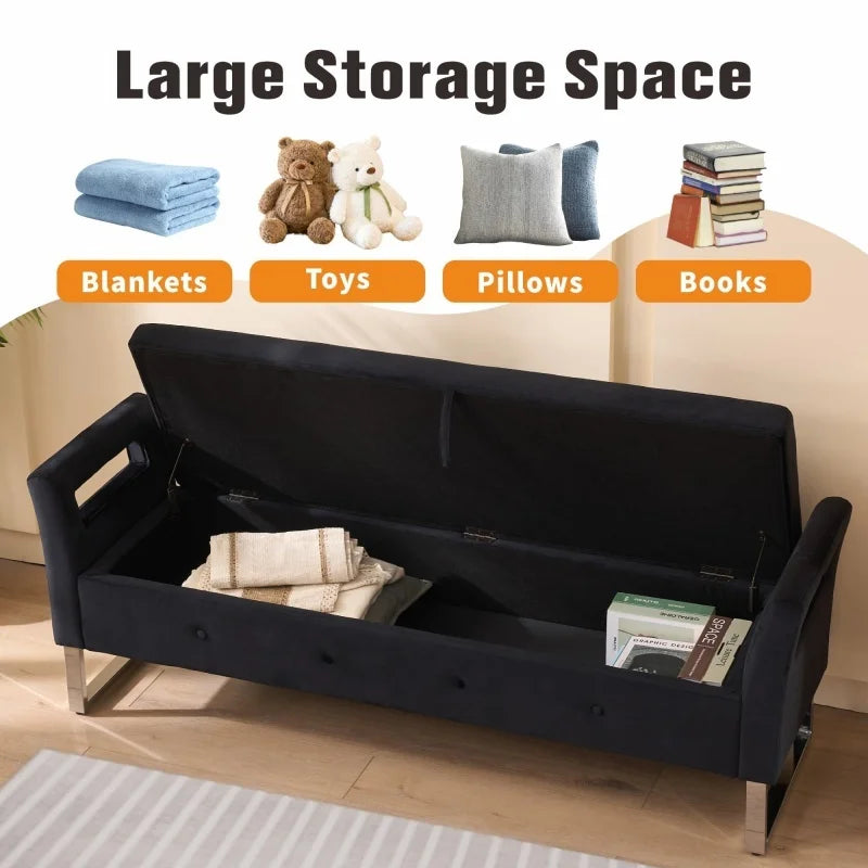 Elvarenae Celestine Velvet Storage Bench