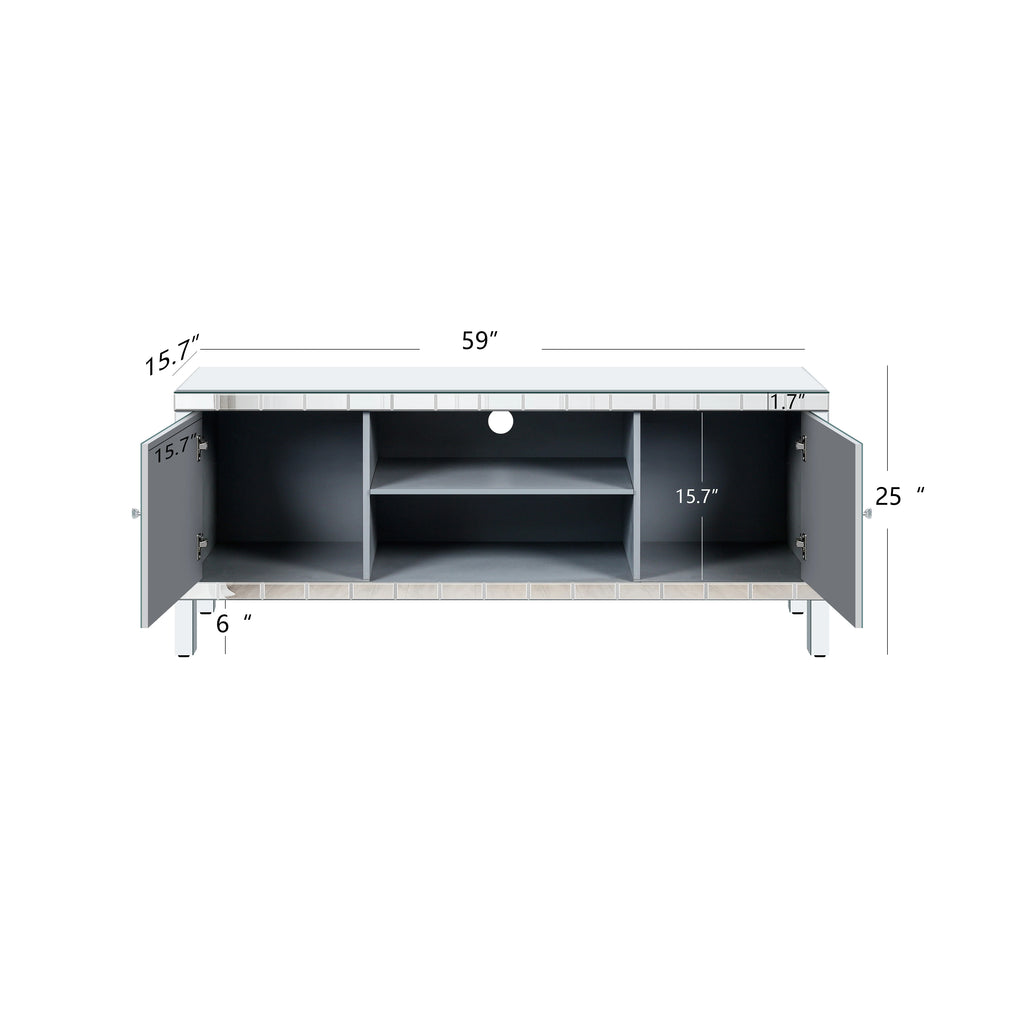 Mirrored Diamond TV Console