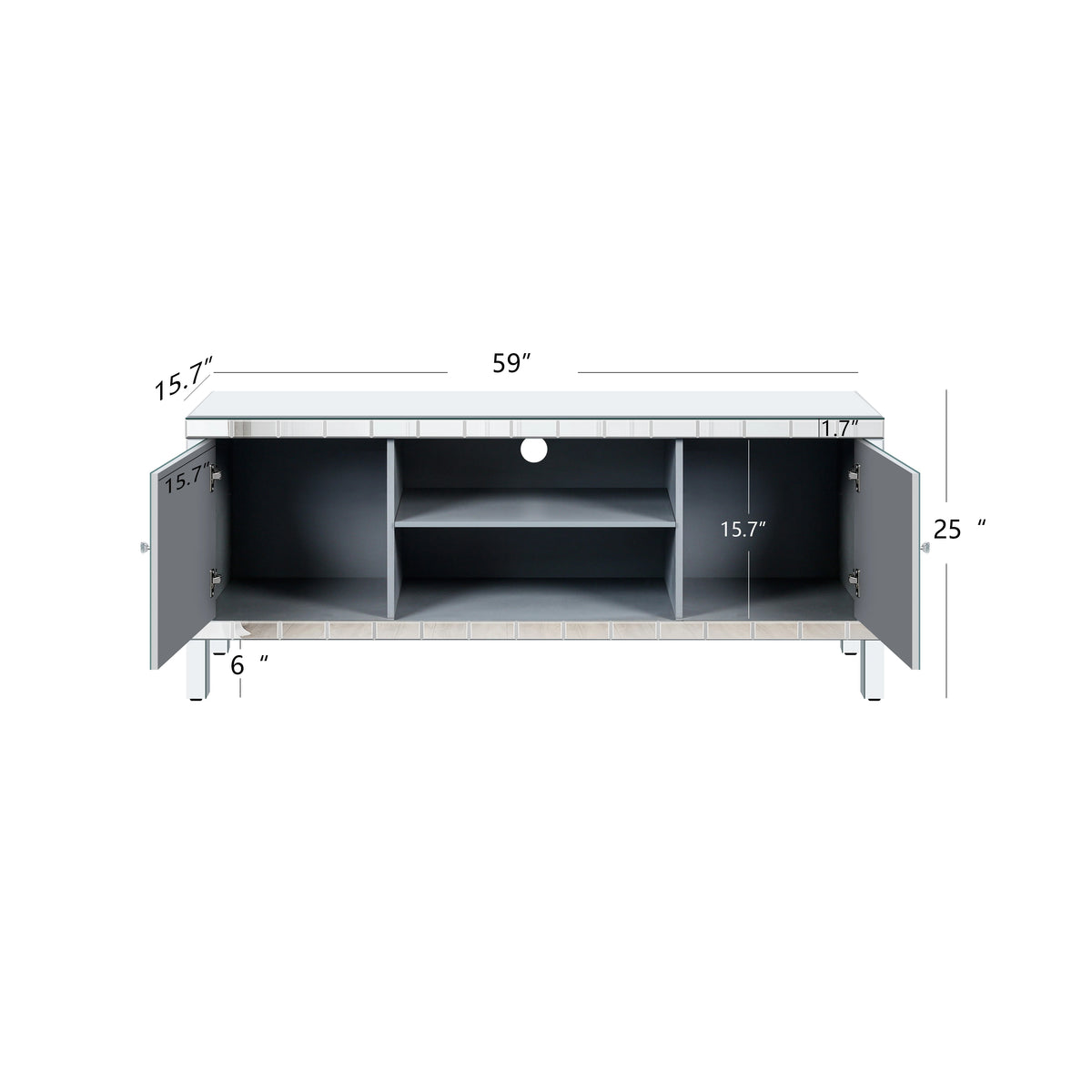 Mirrored Diamond TV Console