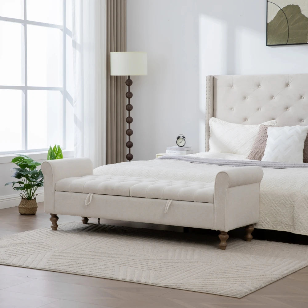 Elvarenae Estelle Rolled-Arm Storage Bench