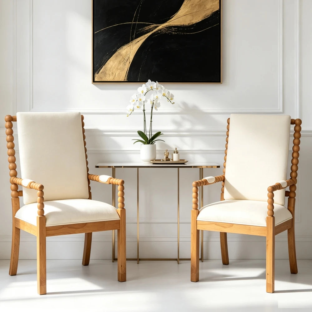 Elodie Solid Wood Dining Chairs – Set of 2