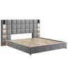 Wide-Headboard Bed with Reading Lights