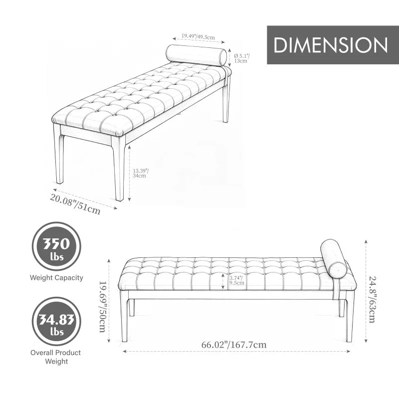 Elvarenae Varenne Tufted Accent Bench