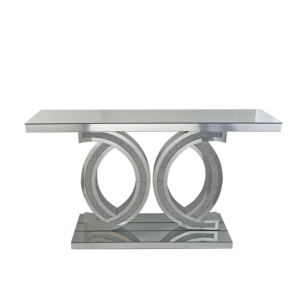 Celene Double-C Mirrored Console Table