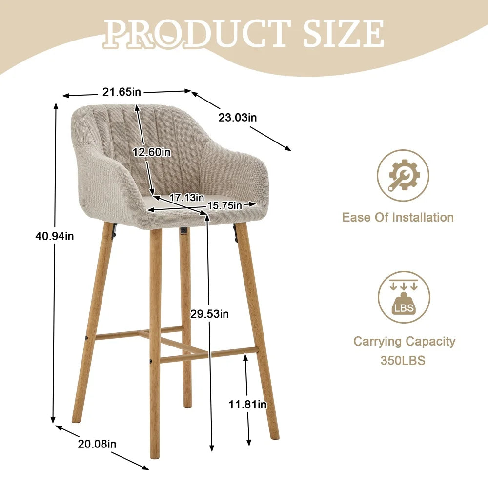 Elodie Bouclé Bar Stools, Set of 2