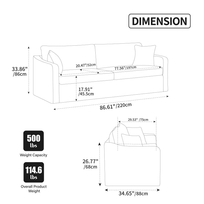 Brielle Chenille Tufted Sofa