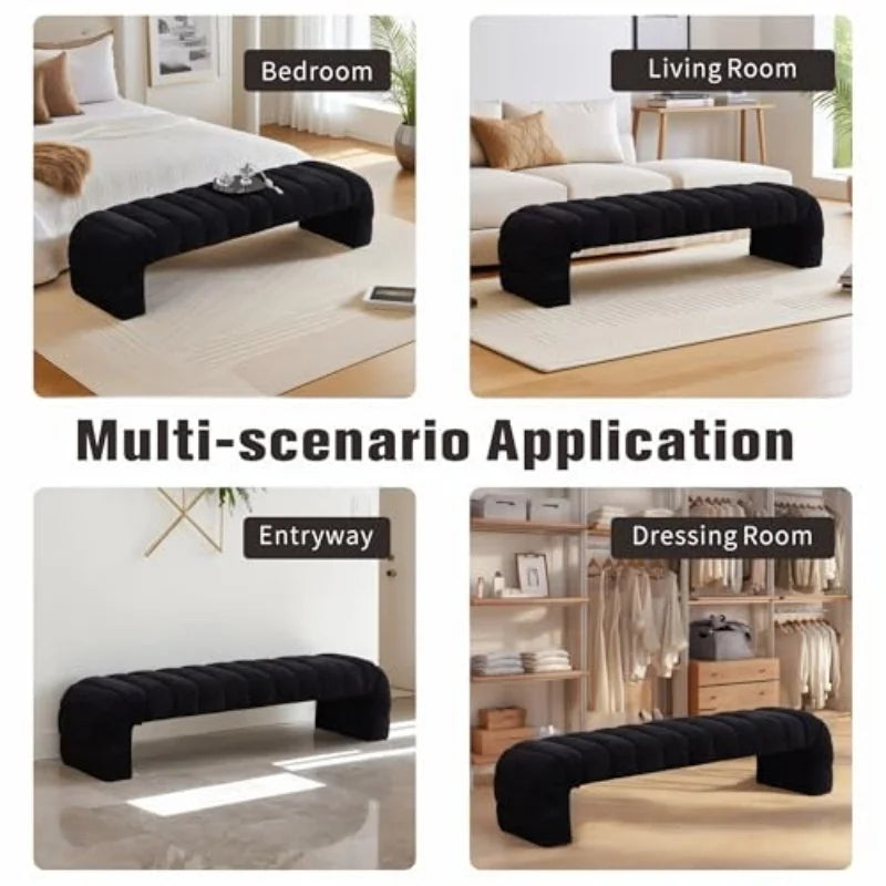 Elvarenae Aveline Channel-Tufted Bench