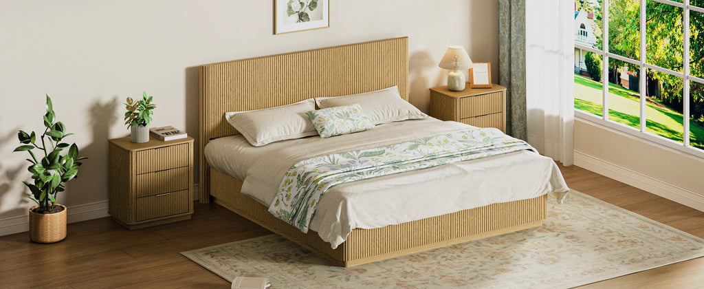 Fluted Platform Bed