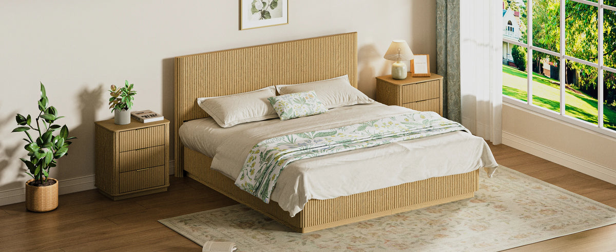 Fluted Platform Bed