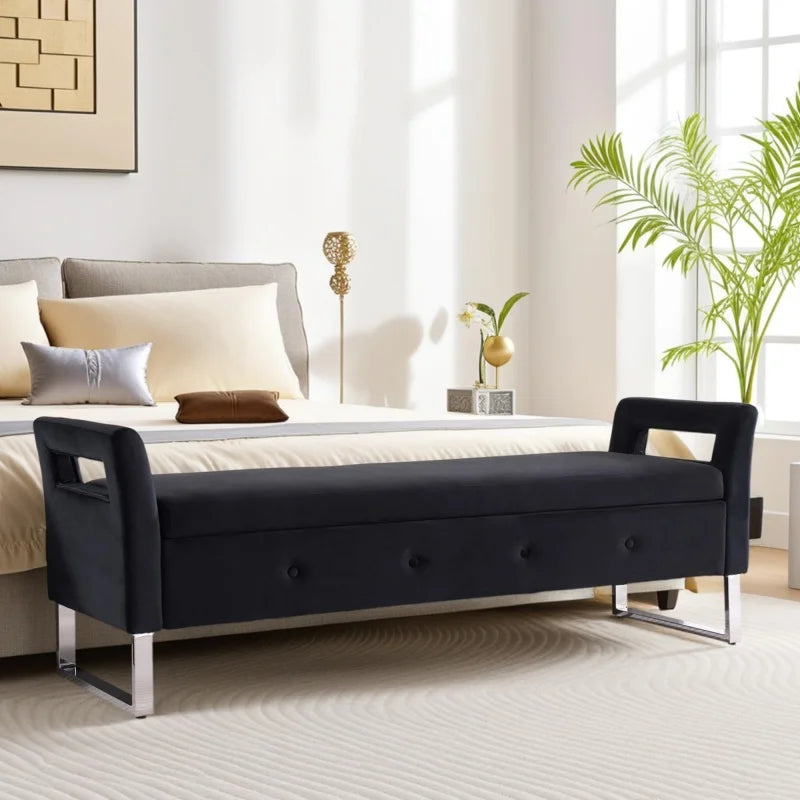 Elvarenae Celestine Velvet Storage Bench