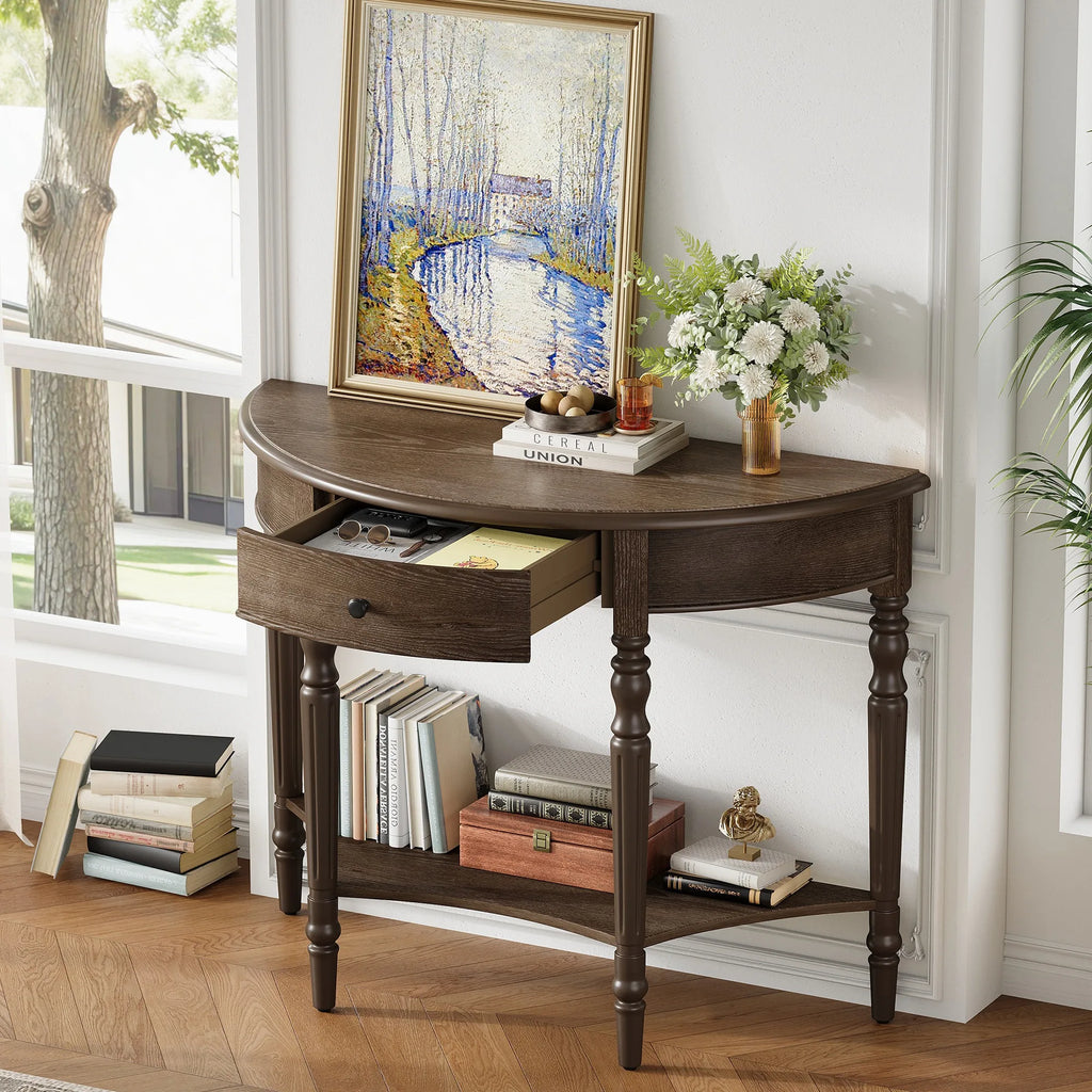Noelle Half-Moon Console Table