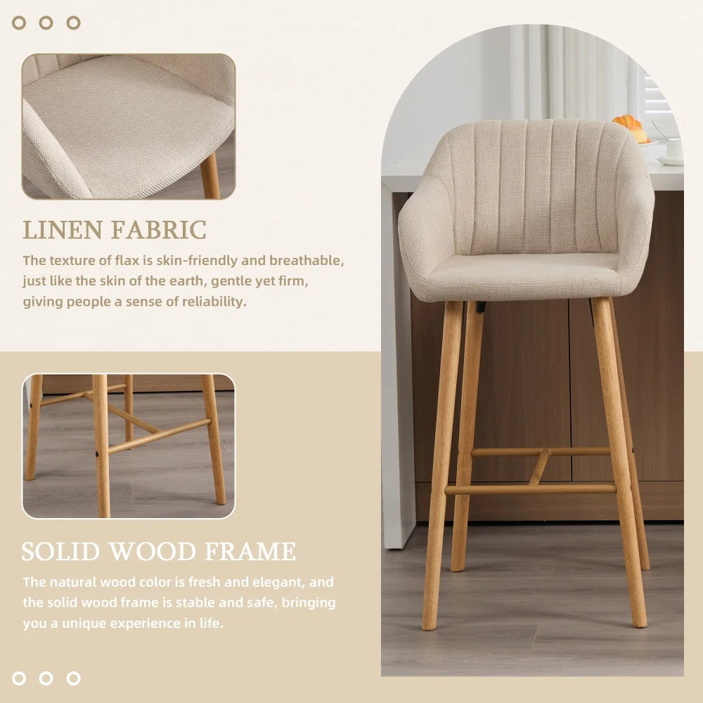 Elodie Bouclé Bar Stools, Set of 2