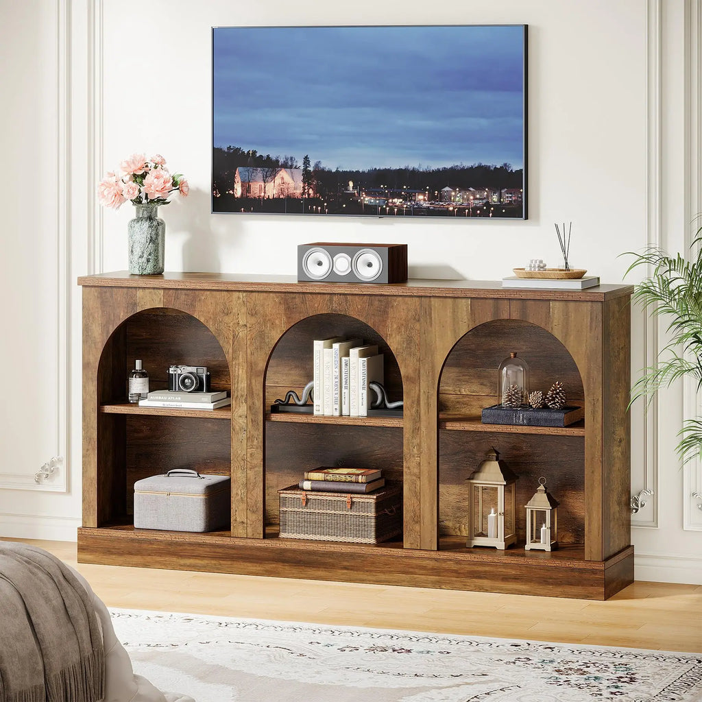 TV Consoles for Living Room, Television Stand for 55/60/65 Inch TV, Farmhouse Media Entertainment Center Stand