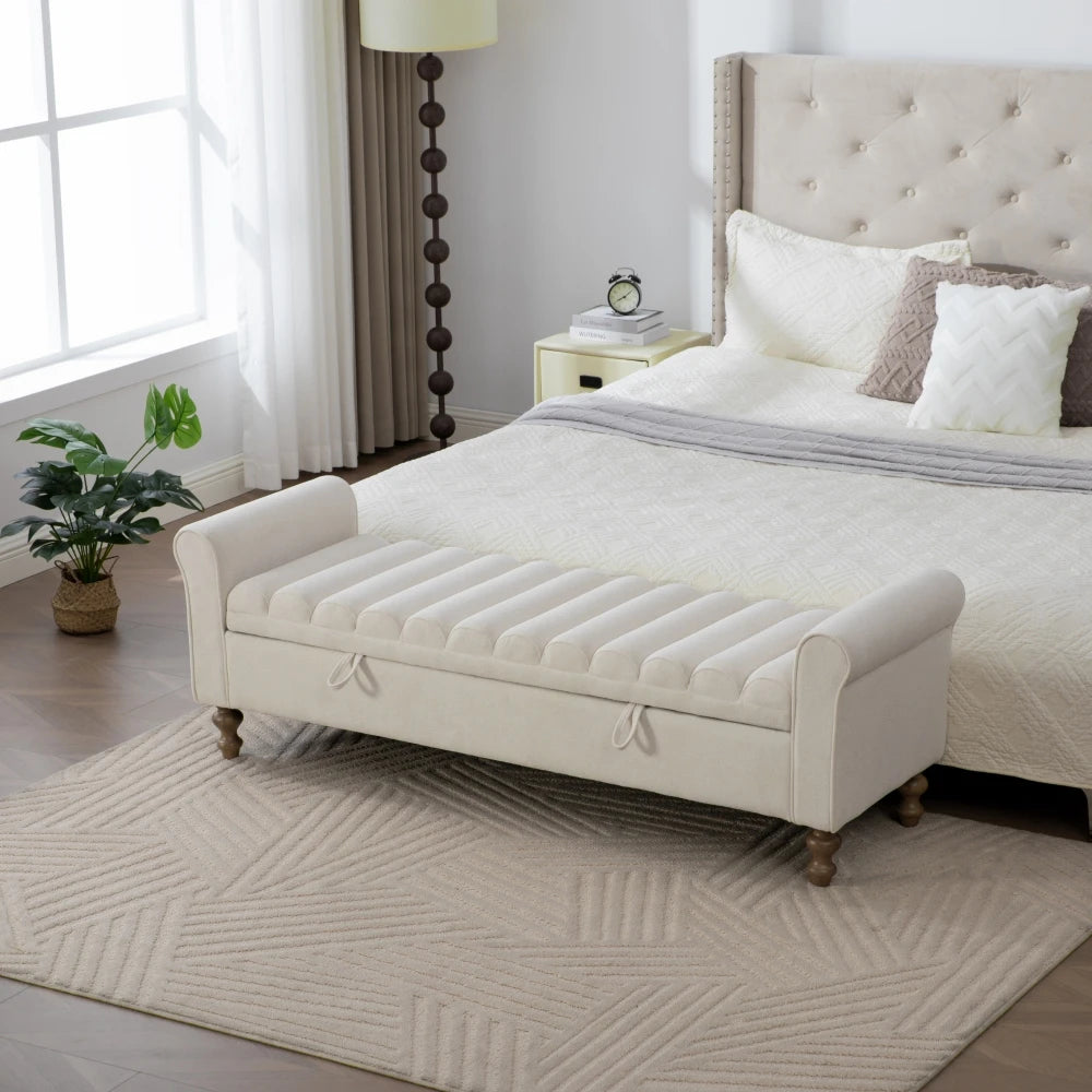 Elvarenae Estelle Rolled-Arm Storage Bench