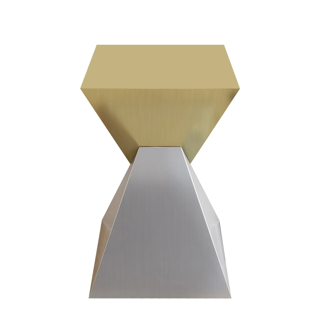 Modern Stainless Steel Abstract End Table with Brushed Finish for Fashion Home