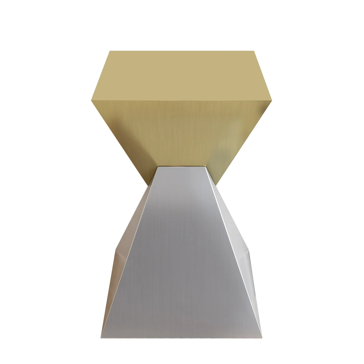 Modern Stainless Steel Abstract End Table with Brushed Finish for Fashion Home