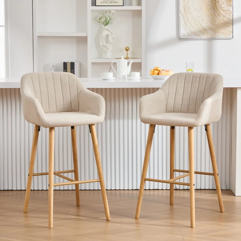 Elodie Bouclé Bar Stools, Set of 2