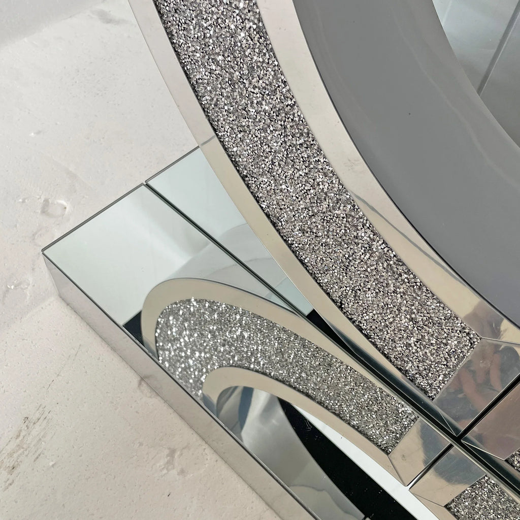 Oriana Ring Mirrored Console Table