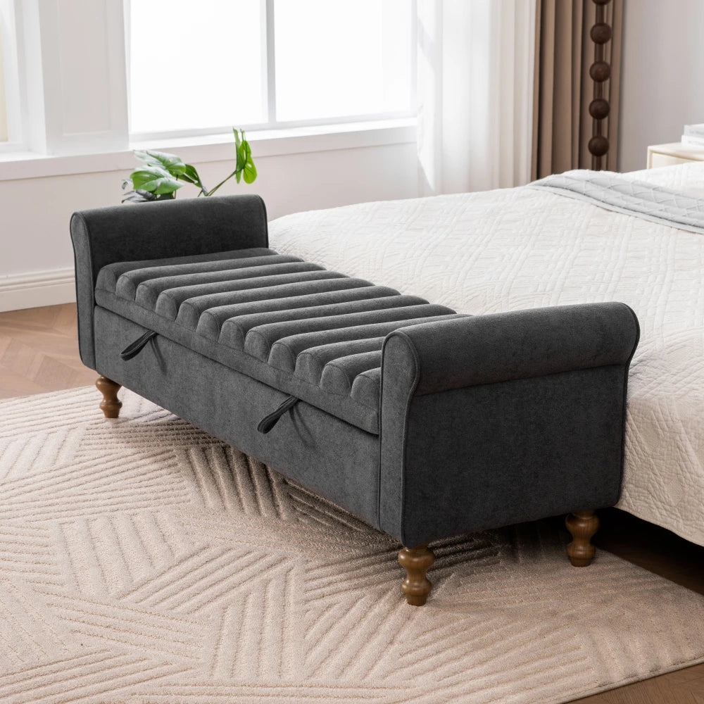 Elvarenae Estelle Rolled-Arm Storage Bench