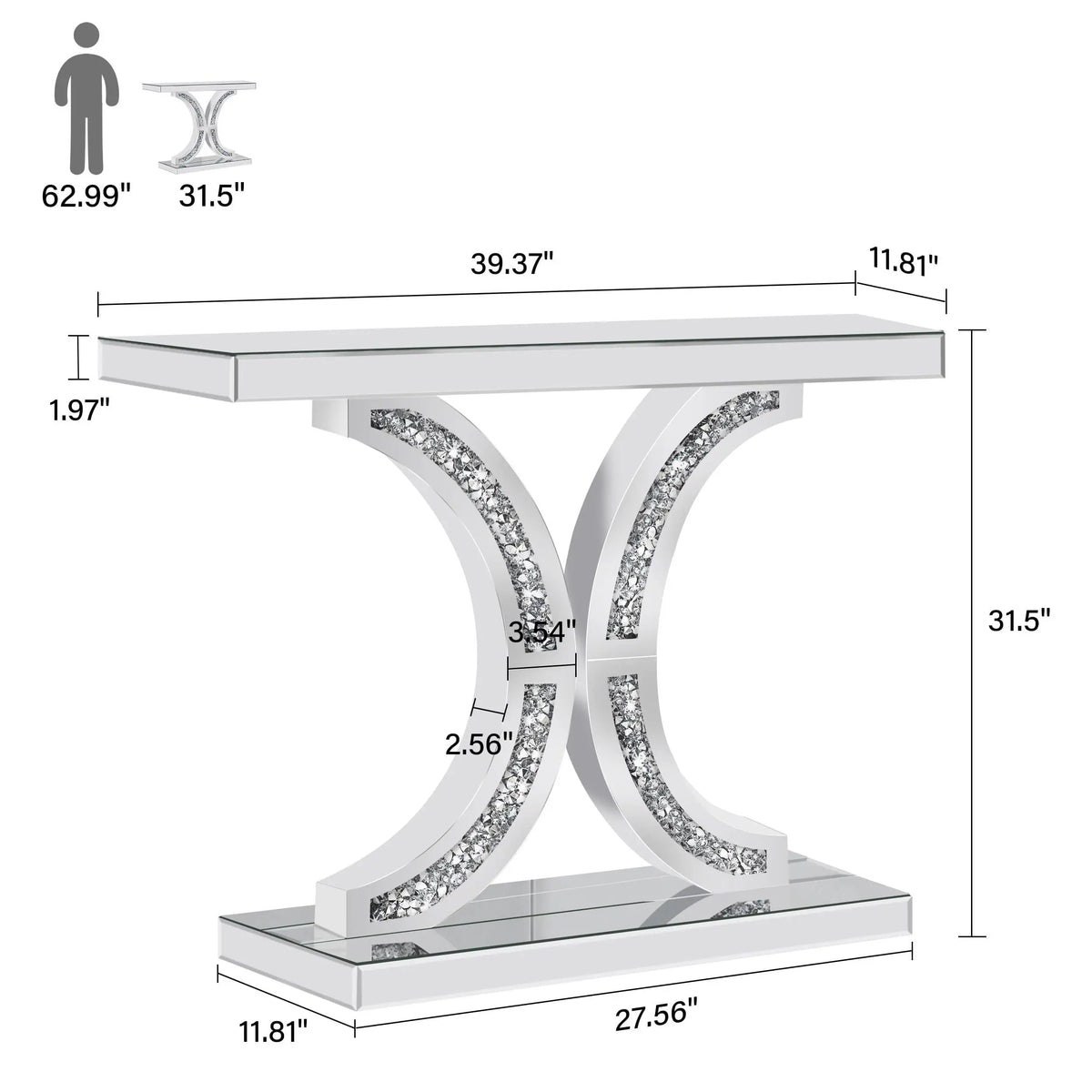 Eclaire Mirrored Console Table