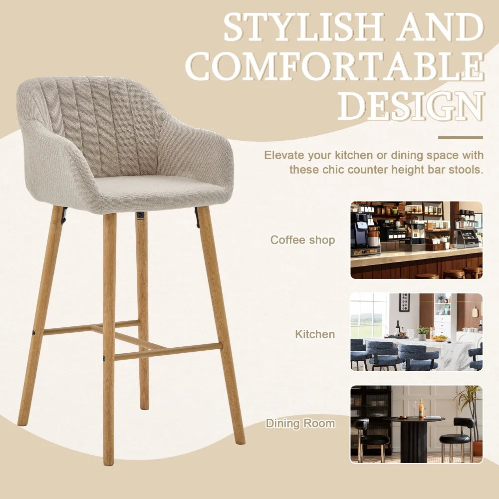 Elodie Bouclé Bar Stools, Set of 2
