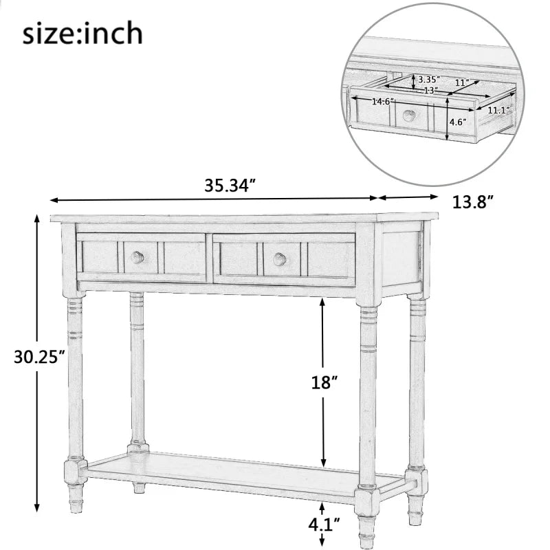 Noelle Carved Console Table