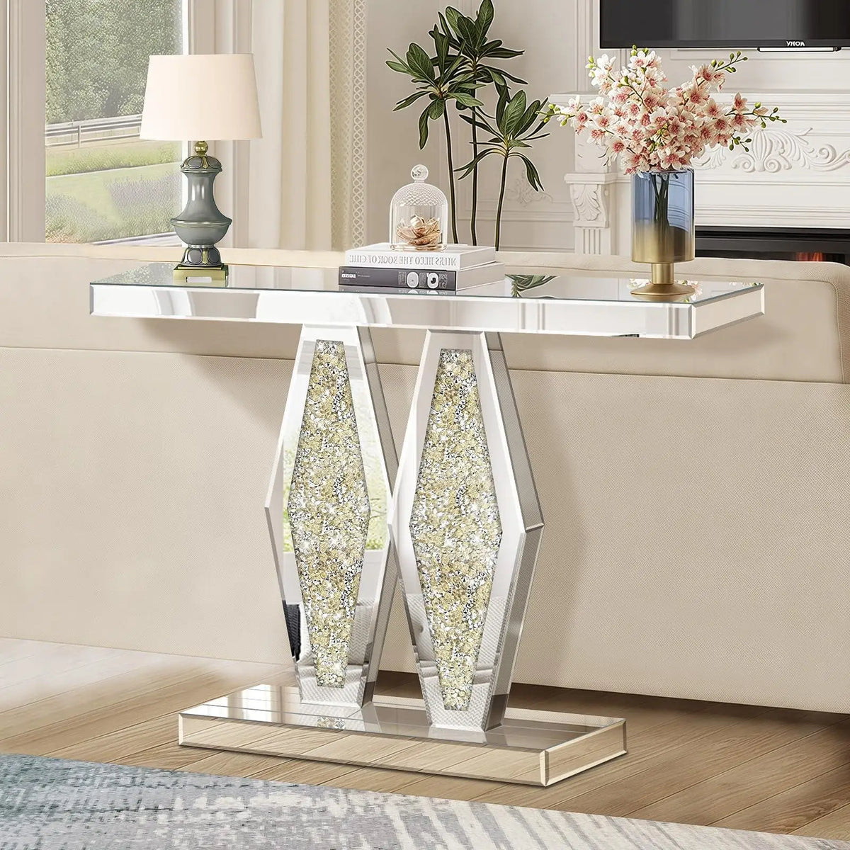 Lucienne Mirrored Console Table