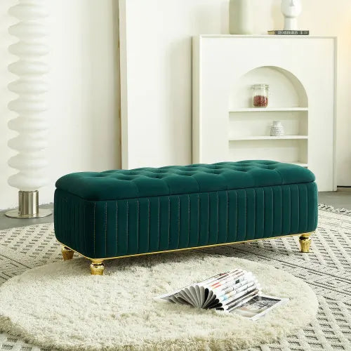 Elvarenae Dorelle Velvet Storage Ottoman