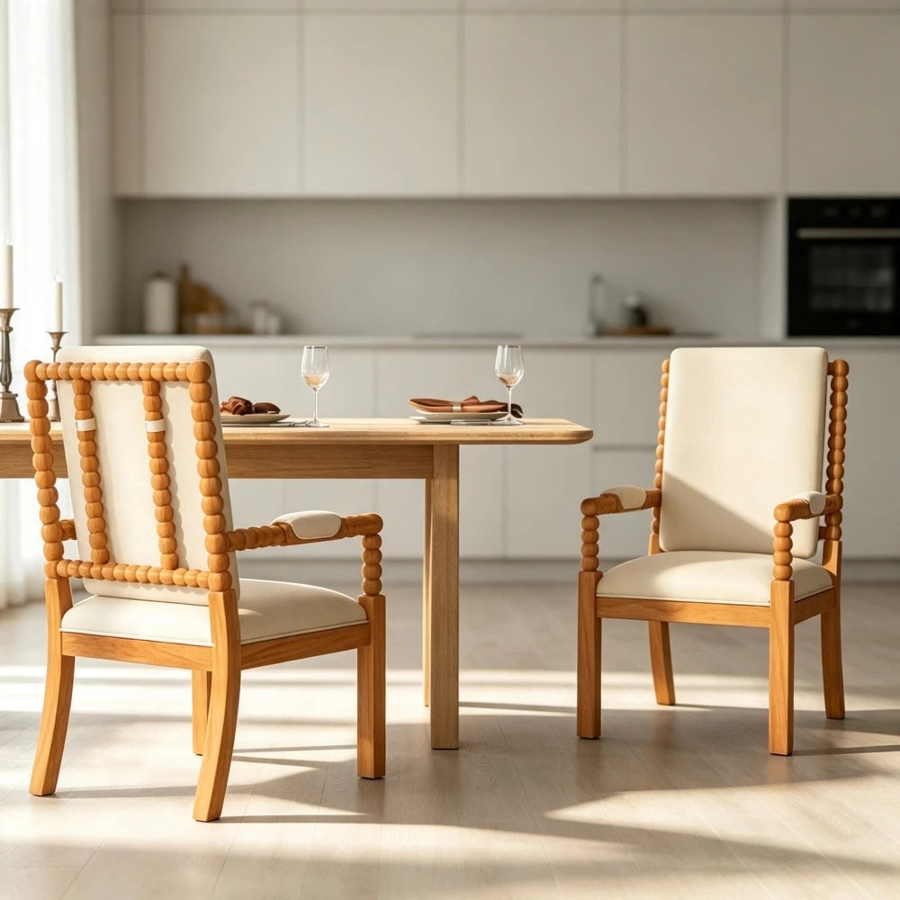 Elodie Solid Wood Dining Chairs – Set of 2