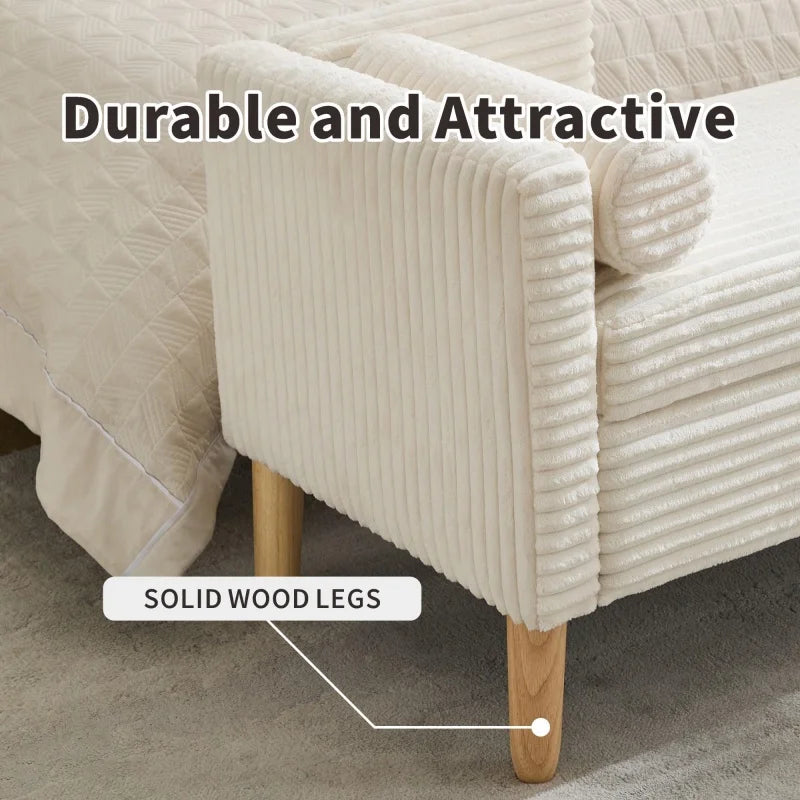 Elvarenae Corvelle Corduroy Storage Bench
