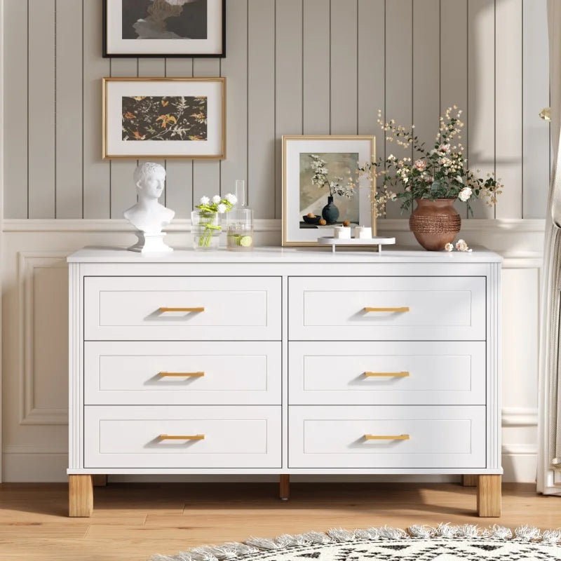 Framed Six-Drawer Dresser