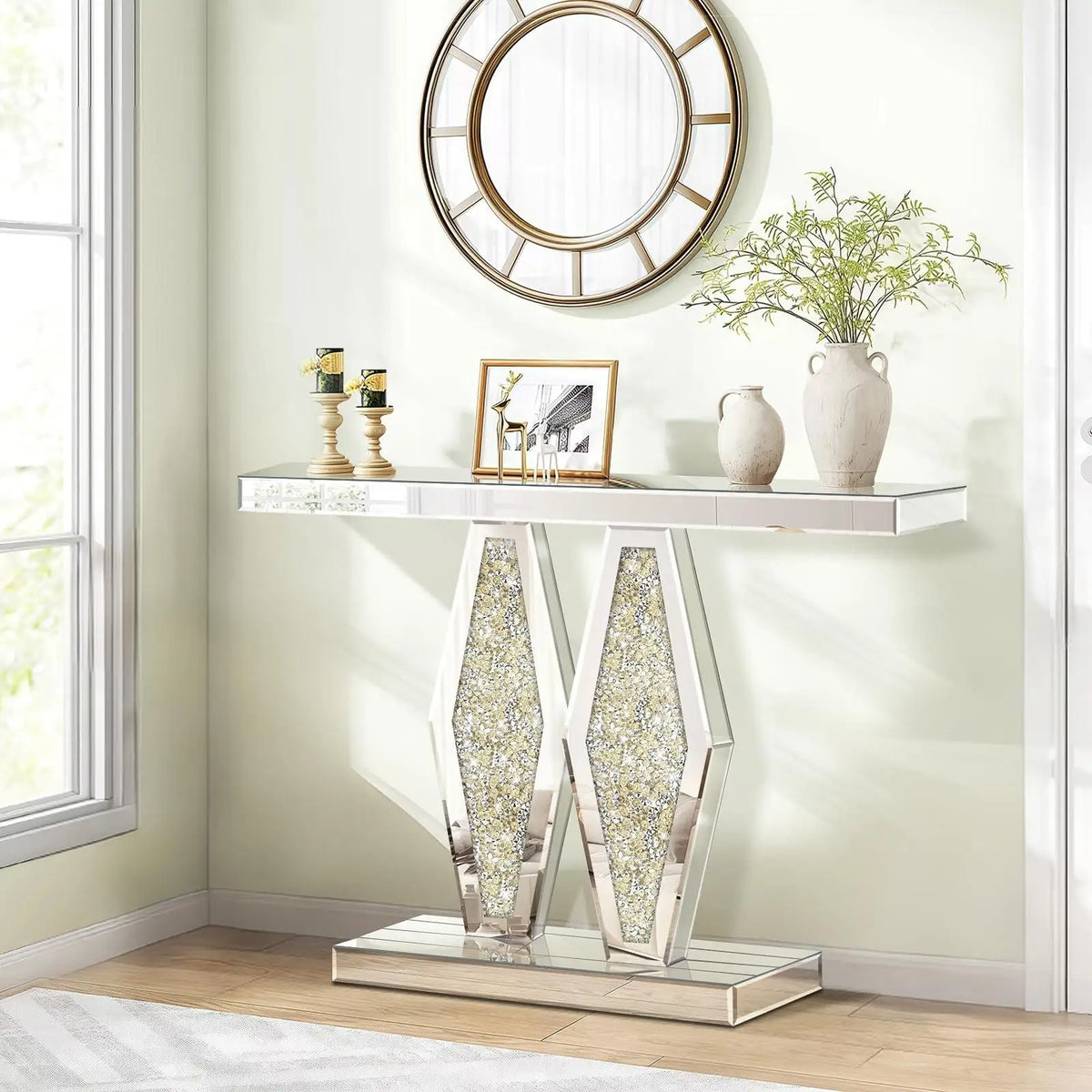 Lucienne Mirrored Console Table