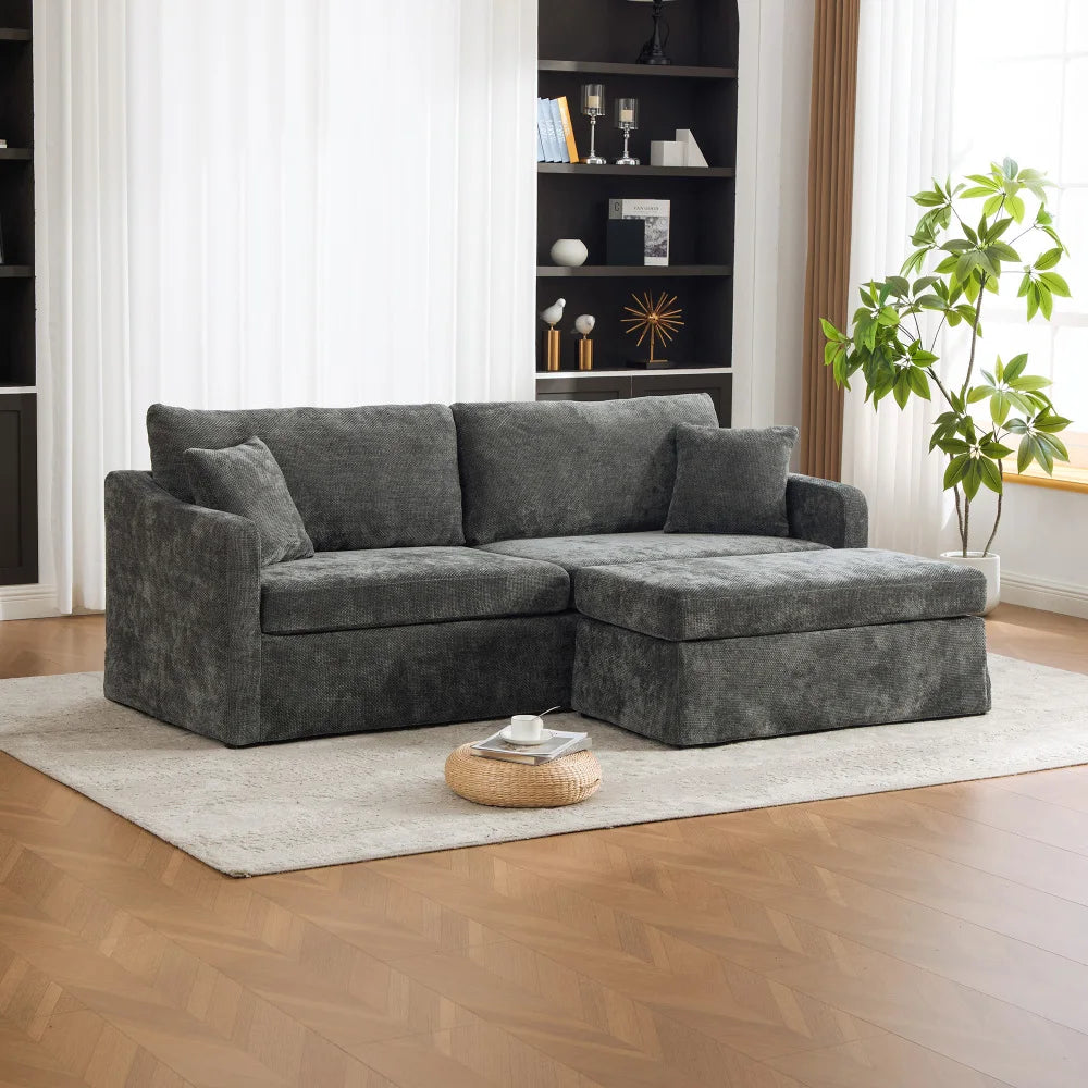 Mirelle Chenille Sofa & Ottoman Collection