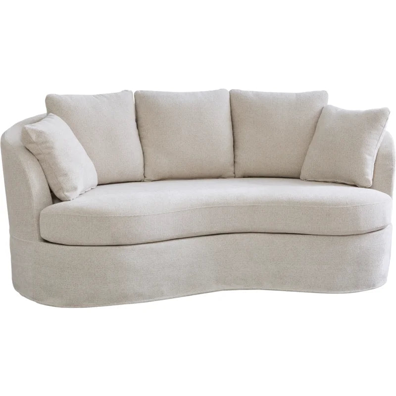 Celeste Curved Chenille Loveseat