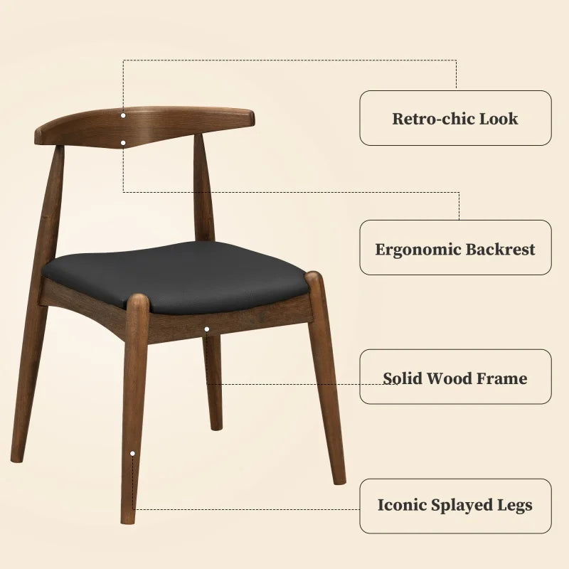 Bastien Rubberwood Dining Chairs – Set of 2