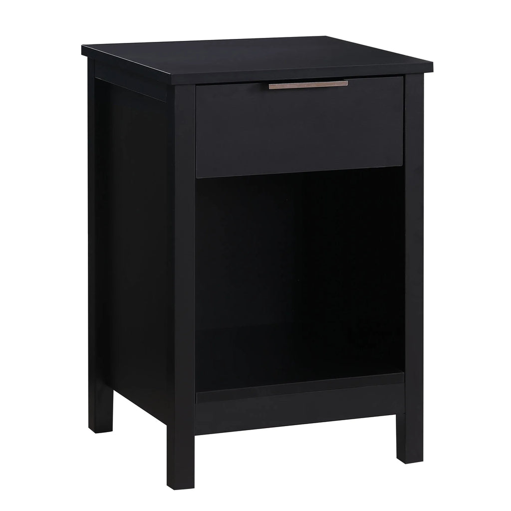 Nightstand with Drawer,3-Tier End Side Table with Storage Drawer and Shelf,Modern Bedside Night Stand for Bedroom, Living Room-R