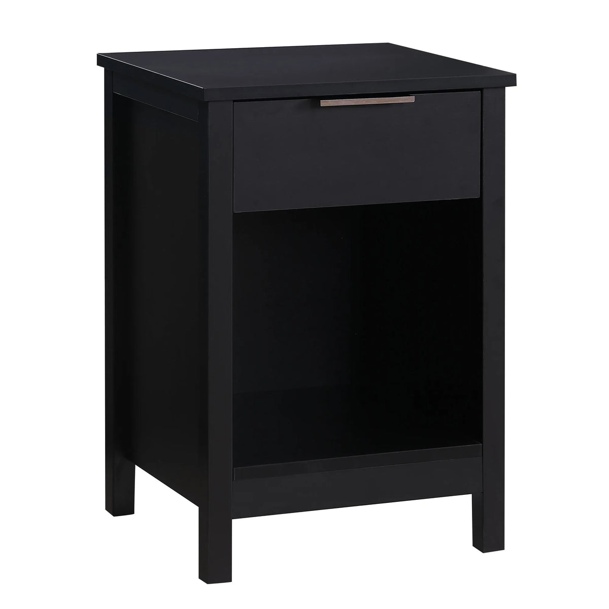 Nightstand with Drawer,3-Tier End Side Table with Storage Drawer and Shelf,Modern Bedside Night Stand for Bedroom, Living Room-R