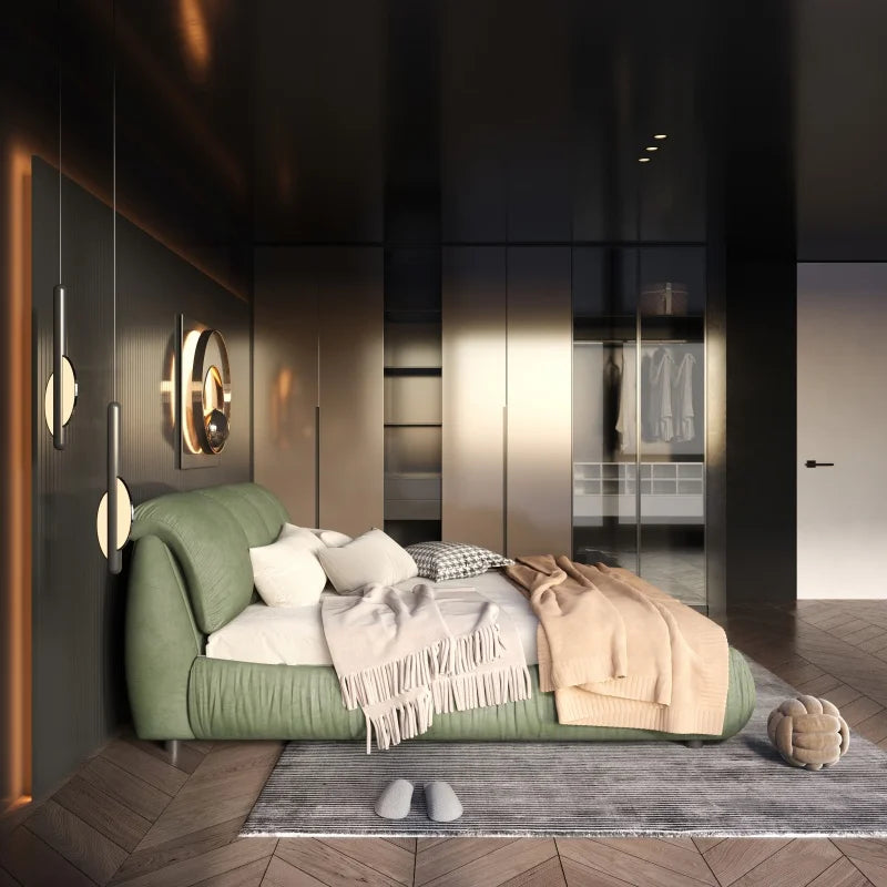 Obsidian Crown Upholstered Bed
