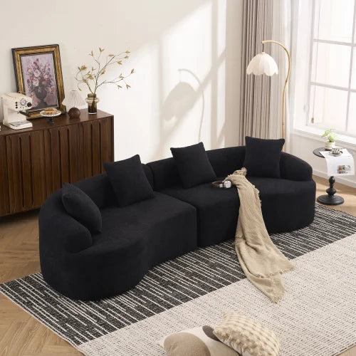 Amara Curved Chenille Cloud Sofa