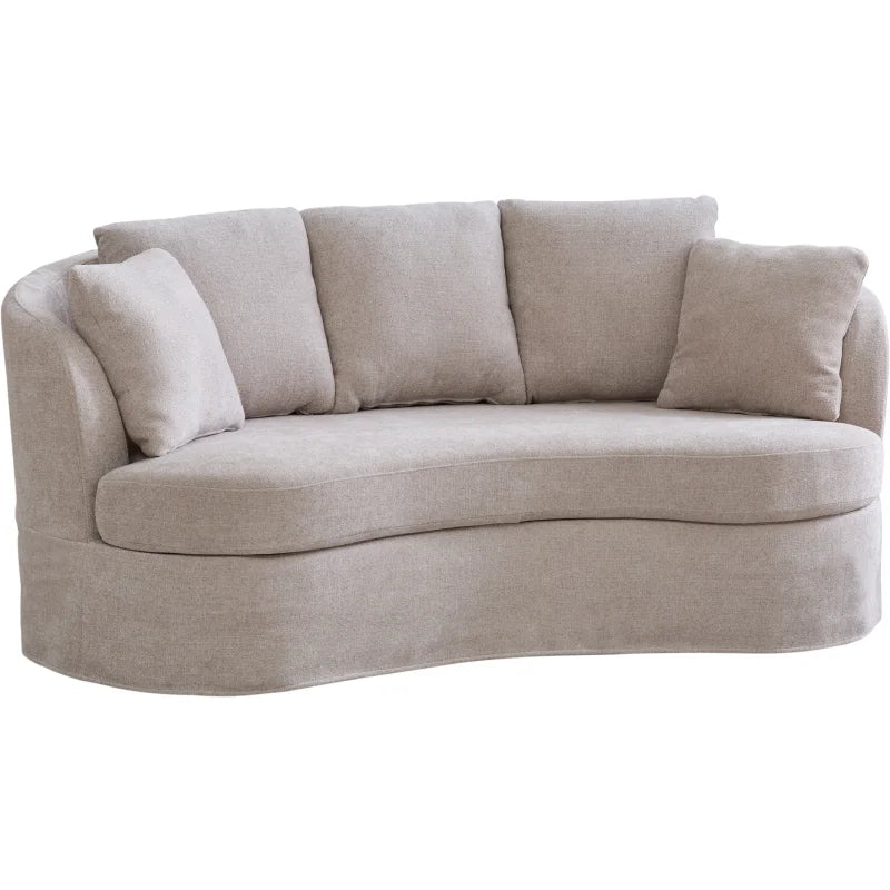 Celeste Curved Chenille Loveseat