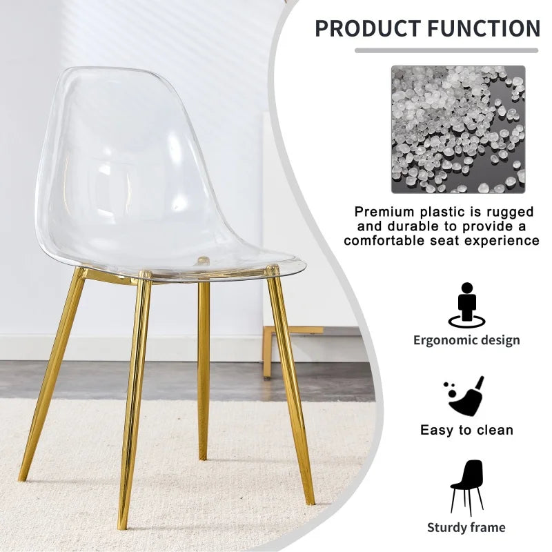 Aurelie Transparent Dining Chairs - Set of 4