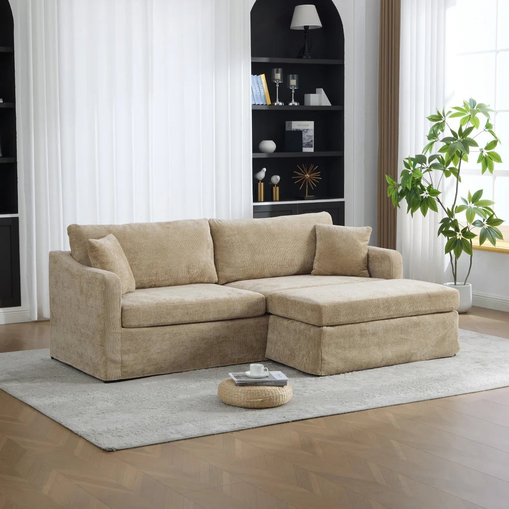 Mirelle Chenille Sofa & Ottoman Collection