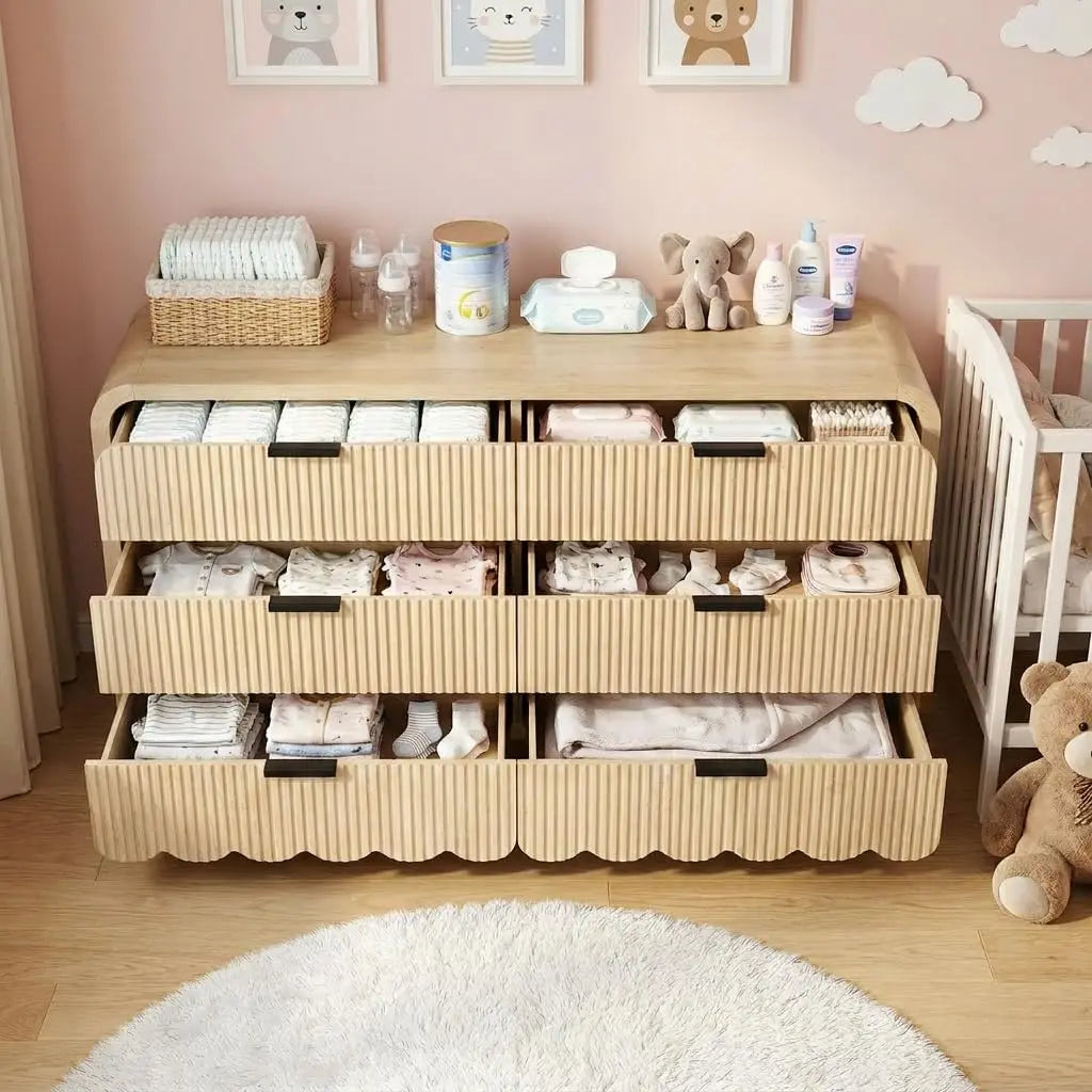 Scalloped Six-Drawer Dresser