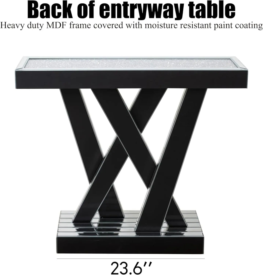 Vesper W-Base Mirrored Console Table