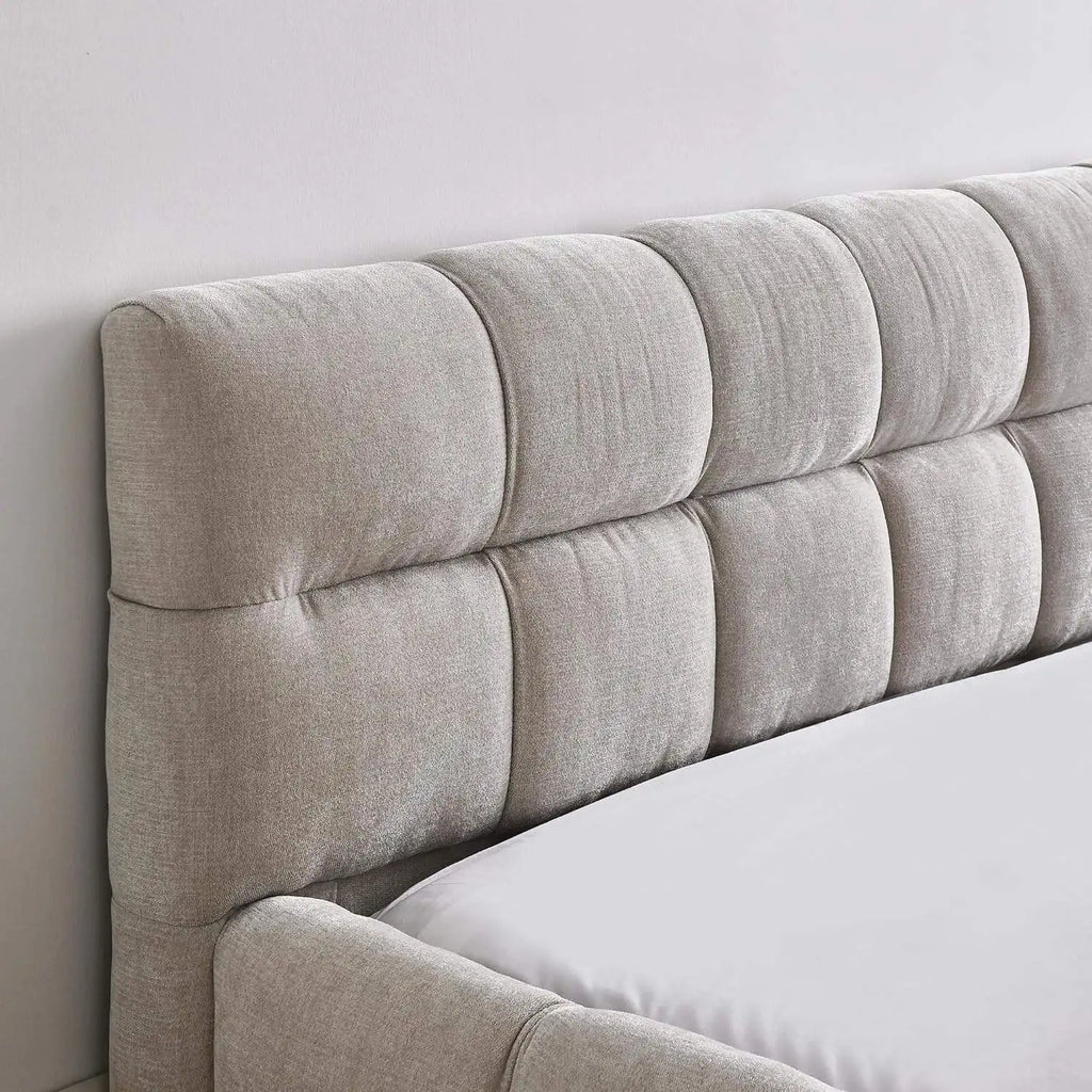 Low-Profile Chenille Platform Bed
