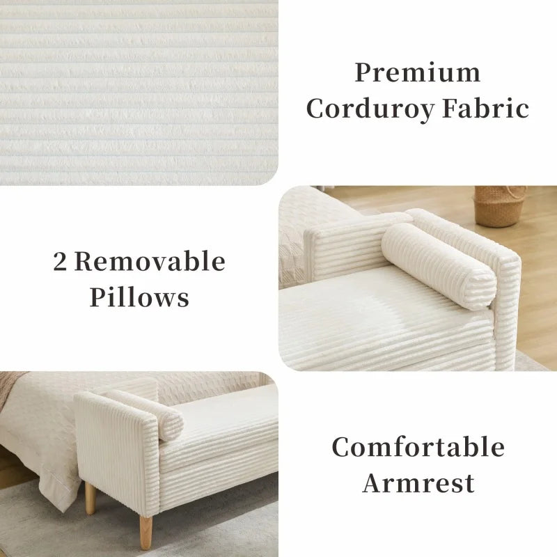 Elvarenae Corvelle Corduroy Storage Bench
