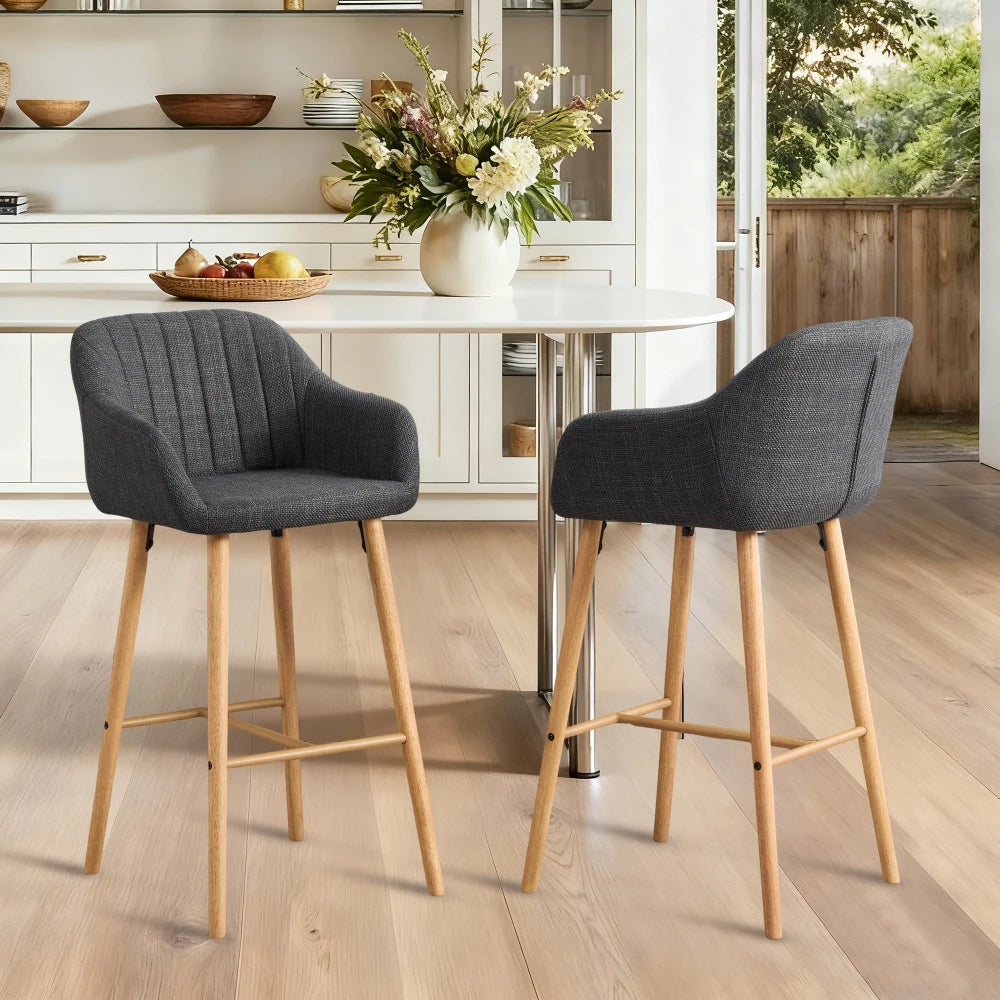 Elodie Bouclé Bar Stools, Set of 2