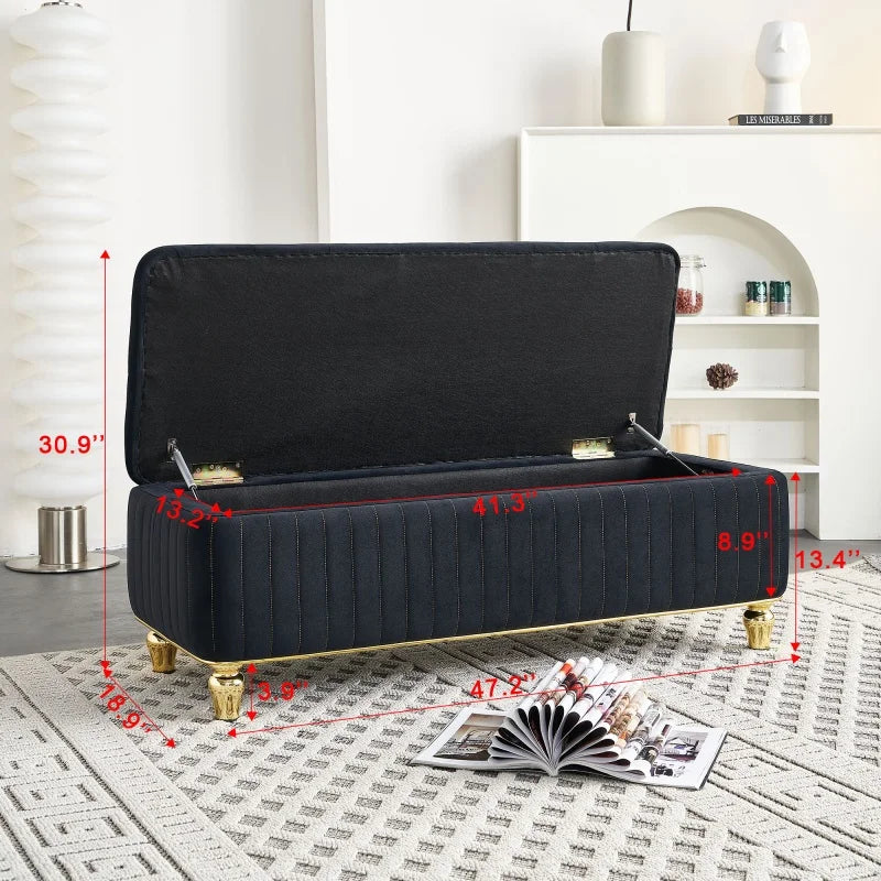 Elvarenae Dorelle Velvet Storage Ottoman