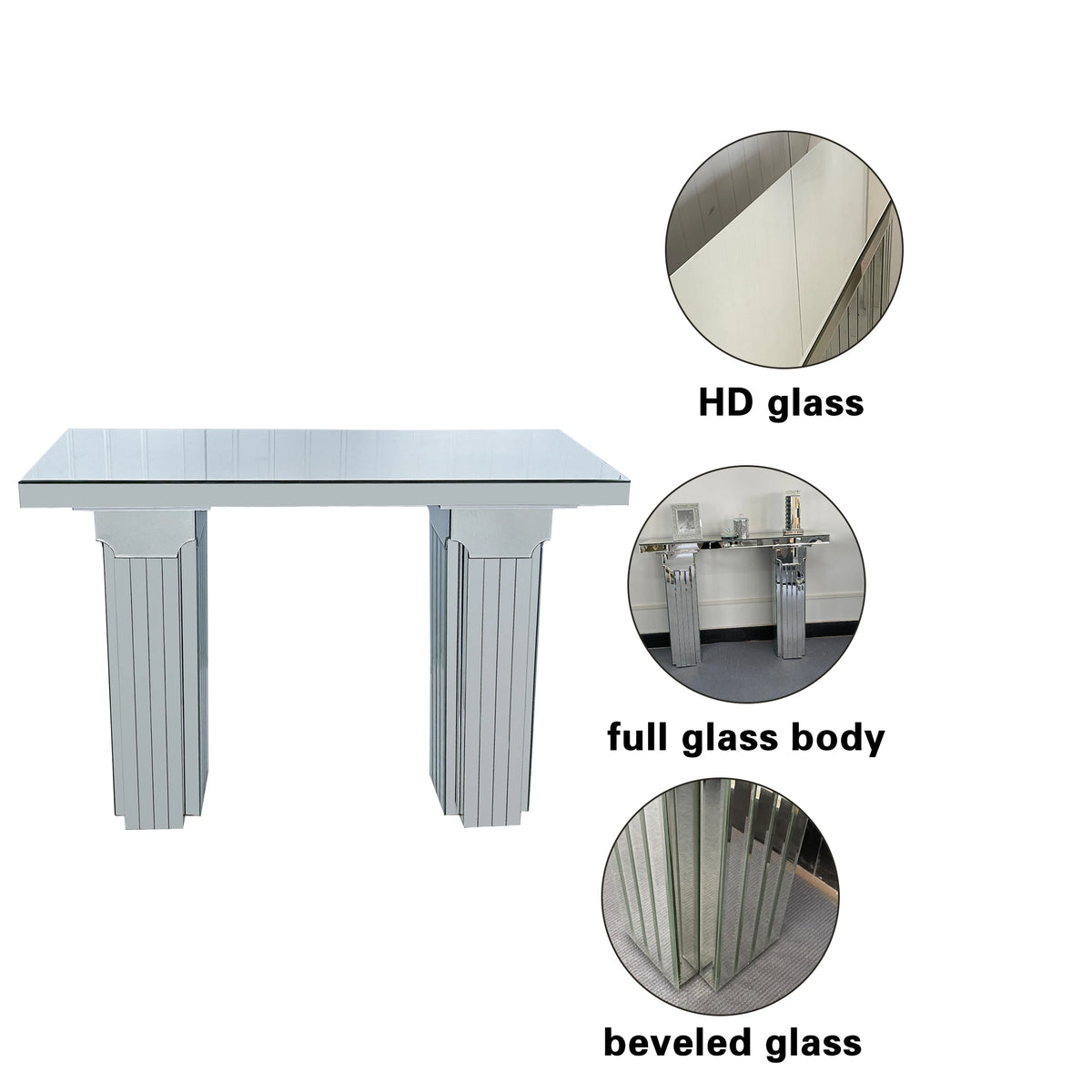 Virelle Mirrored Console Table