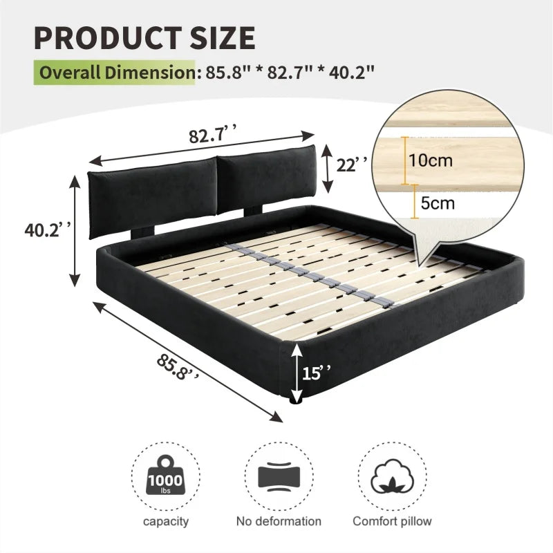 Adjustable-Headboard Chenille Bed